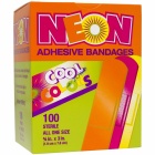 Adhesive Bandages Assorted Neon Colors 3/4" x 3"
