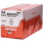 Y492G Suture 6-0 Monocryl 18" Undyed Mono P-3