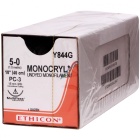 Y844G Suture 5-0 Monocryl 18" Undyed Mono PC-3