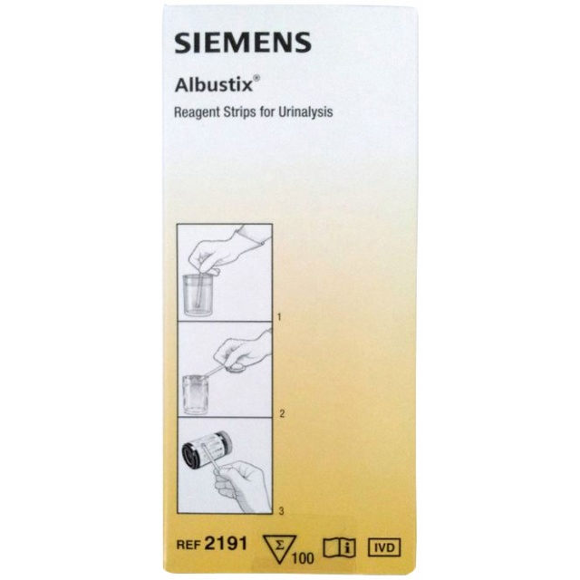 Siemens Albustix Reagent Strips for Urine Tests 100/BX (Short Date)