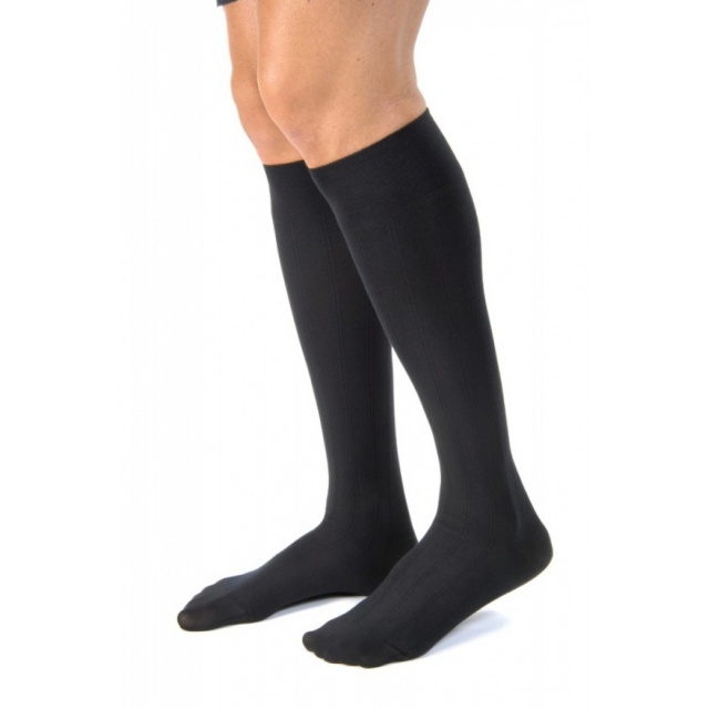 Jobst for Men Casual 15-20 Closed Toe Knee High Compression Support Socks - Black - Small