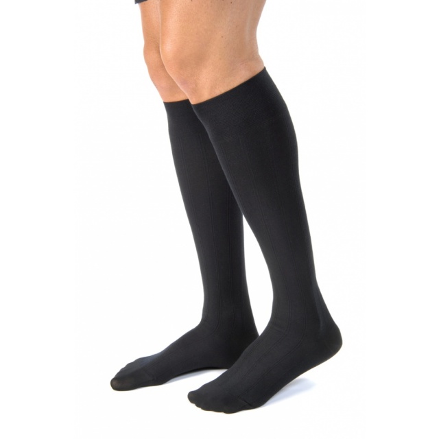 Jobst for Men Casual 20-30 Closed Toe Knee High Compression Support Socks Black - X-Large