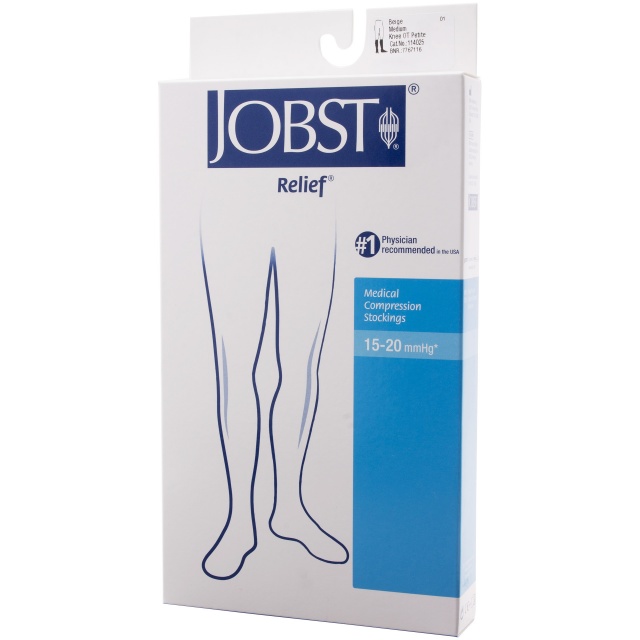 Jobst Relief 15-20 Open Toe Knee High Compression Stocking Beige - Medium Petite