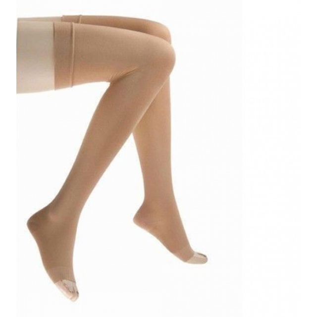 Jobst Relief 20-30 Thigh High Open Toe Beige Stockings - Large