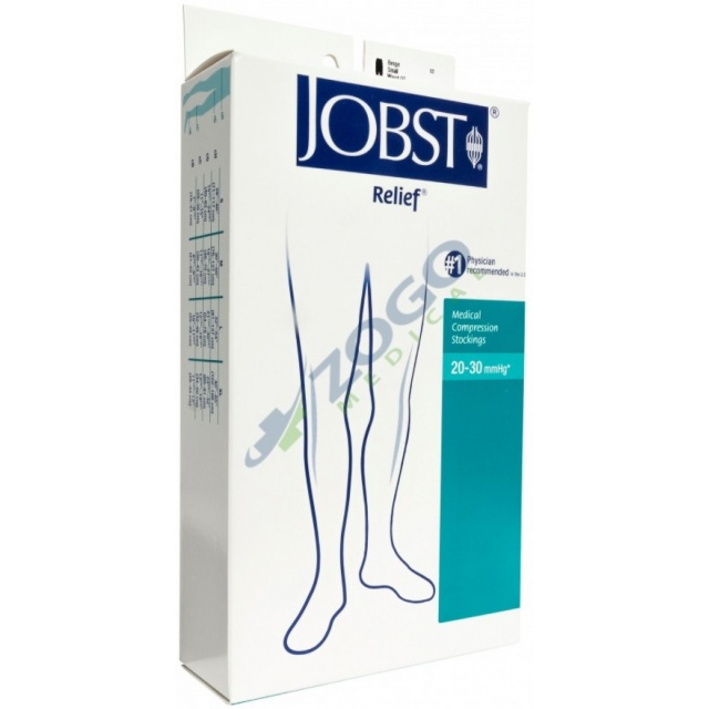 Jobst Relief 20-30 Open Toe Waist High Compression Pantyhose - Beige - Small