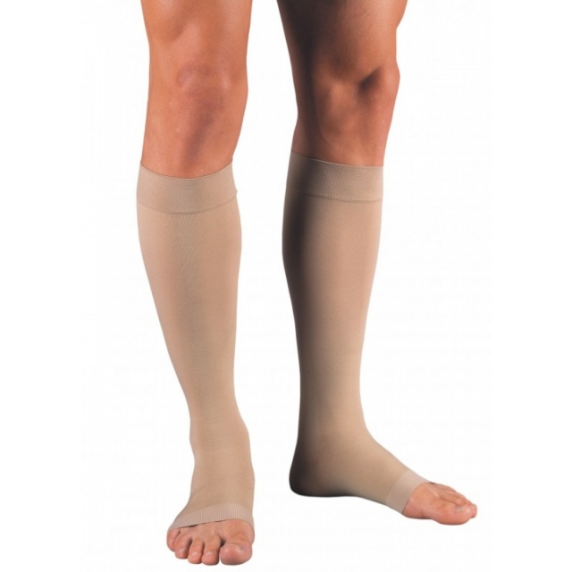 Jobst Relief 15-20 Knee High Open Toe Beige Compression Stockings - Large Full Calf