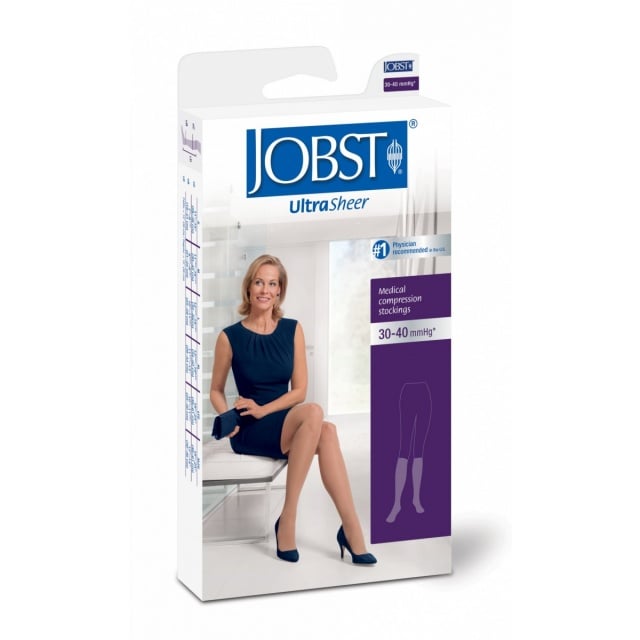 Jobst Ultrasheer 30-40 Closed Toe Knee High Suntan Compression Stockings - Small Short Length