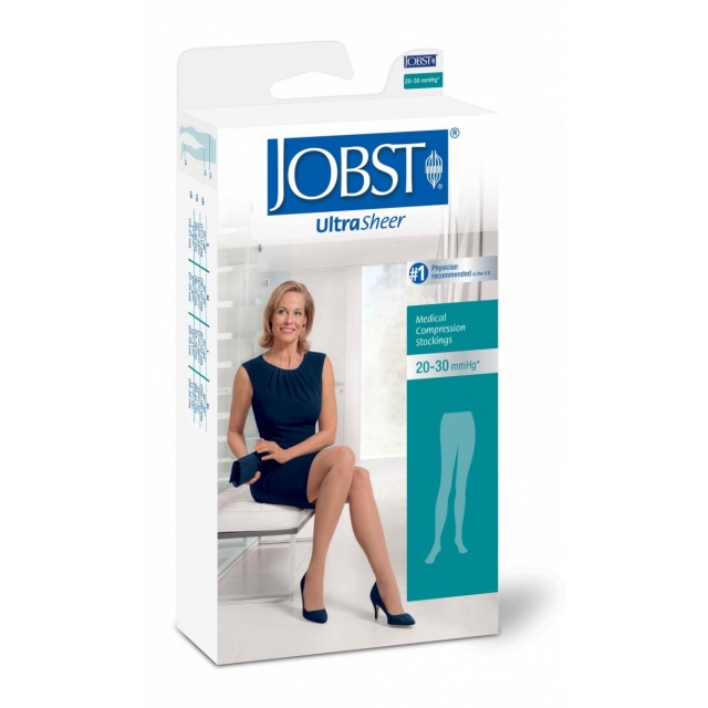 Jobst Ultrasheer 20-30 Closed Toe Classic Black Compression Pantyhose Stockings - Large