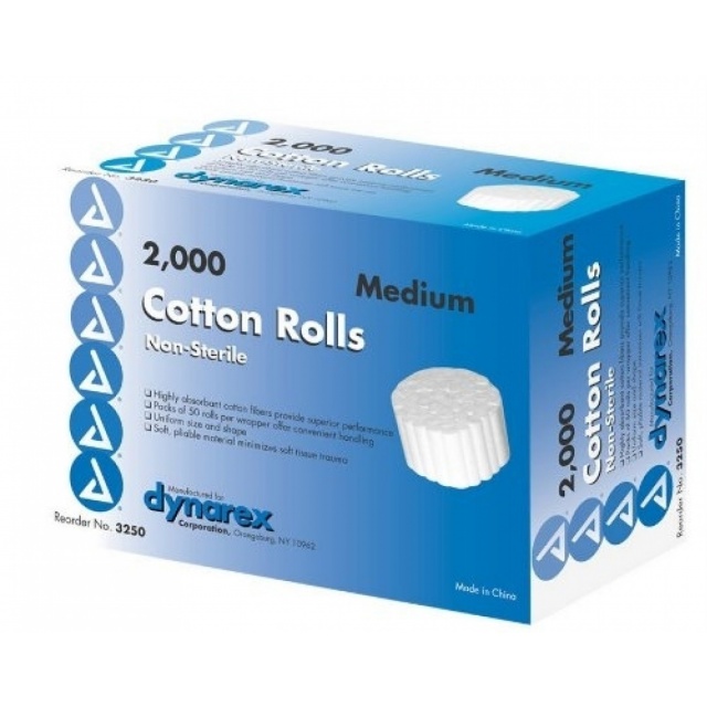 Dental Cotton Rolls N/S -2 Med