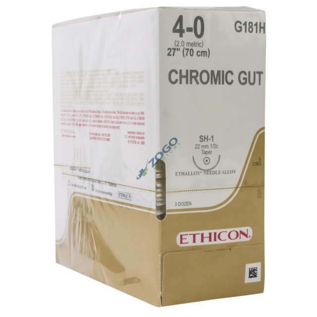 G181H Suture 4-0 Chromic Gut 27" BRN Virtual Mono SH-1
