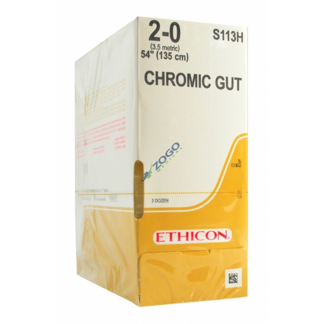 S113H Suture 2-0 Gut Chromic 54" BRN Virtual Mono TIE