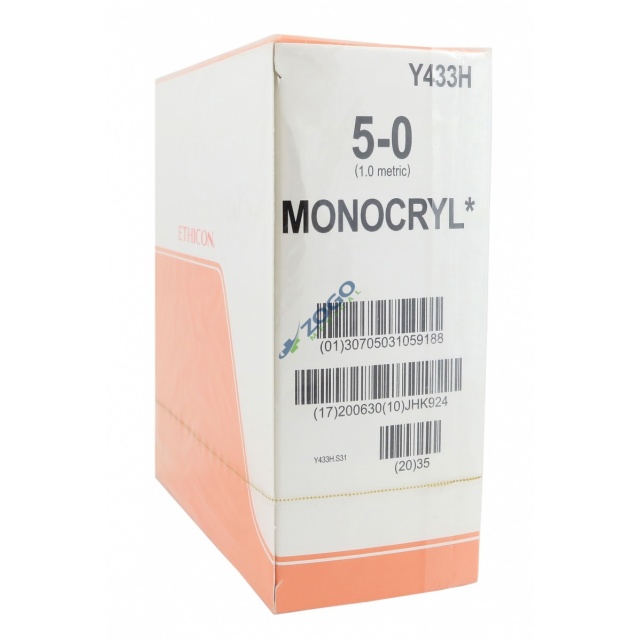 Y433H Suture 5-0 Monocryl 27" Undyed Mono TF