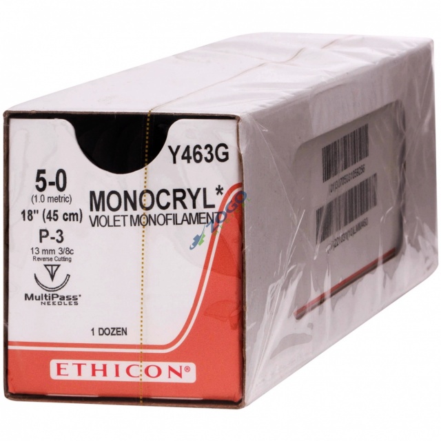 Y463G Suture 5-0 Monocryl 18" VLT Mono P-3