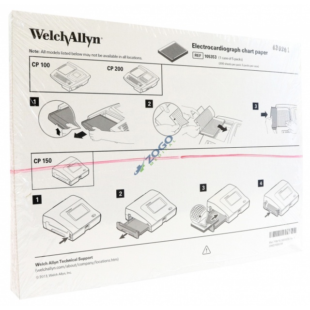 Welch Allyn ECG Chart Paper for CP100 / CP200 / CP150