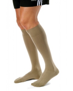Jobst for Men Casual 15-20 Closed Toe Knee High Compression Support Socks - Khaki - Large Tall