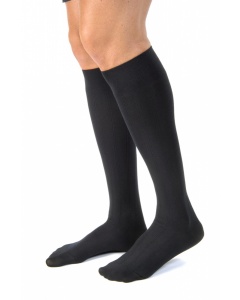 Jobst for Men Casual 20-30 Closed Toe Knee High Compression Support Socks Black - Large Tall