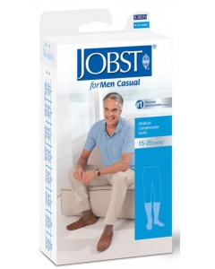 Jobst for Men Casual 15-20 Closed Toe Knee High Compression Support Socks - Navy - X-Large