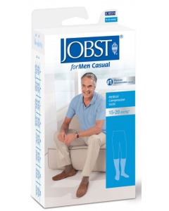 Jobst for Men Casual 15-20 Closed Toe Knee High Compression Support Socks - Navy - Large Full Calf