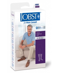 Jobst for Men Casual 30-40 Closed Toe Knee High Compression Support Socks Navy - X-Large