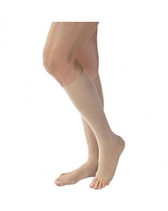 Jobst Relief 15-20 Thigh High Open Toe Compression Stocking - Beige - Large Petite Length