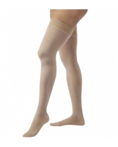 Jobst Relief 30-40 Thigh High Closed Toe Stockings with Silicone Band - Beige - Medium