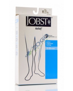 Jobst Relief 15-20 Thigh High Closed Toe Compression Stocking with Silicone Band - Beige - X-Large