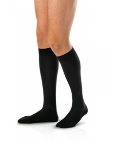 Jobst for Men 15-20 Closed Toe Knee High Ribbed Compression Socks - Black - Medium