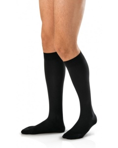 Jobst for Men 20-30 Closed Toe Knee High Ribbed Compression Socks - Black - Large