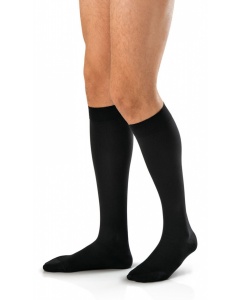 Jobst for Men 20-30 Closed Toe Knee High Ribbed Compression Socks - Black - Large Tall