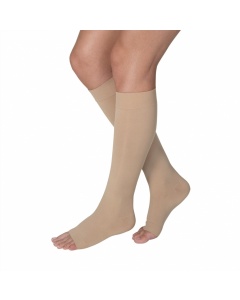 Jobst Opaque 15-20 Open Toe Knee High Moderate Compression Stockings Natural - X-Large