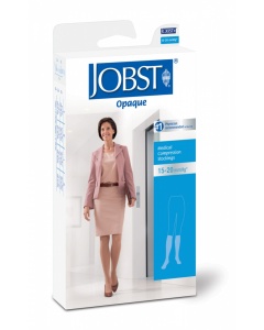 Jobst Opaque 15-20 Open Toe Knee High Moderate Compression Stockings Classic Black - Large