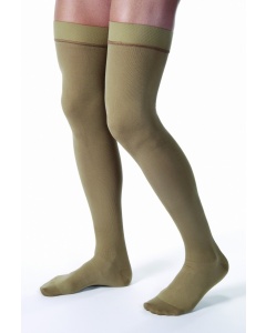 Jobst for Men 30-40 Thigh High Compression Stockings with Silicone Border Khaki - X-Large