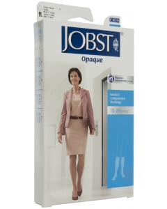 Jobst Opaque 15-20 Closed Toe Knee High Moderate Compression Stockings Classic Black - X-Large Petite