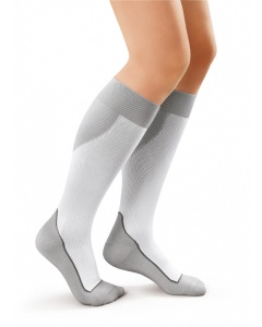 Jobst Sport 15-20 Knee High Closed Toe Compression Socks White/Grey - Large