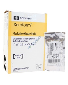 Xeroform Occlusive Petrolatum Gauze 1" x 8" Strip - Box of 50 Dressings