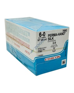 766G Suture 7-0 Silk Perma Hand 18" Black Braided G-7