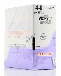 J422H Suture 4-0 Coated Vicryl 27" Undyed Braided FS-2 - Expired