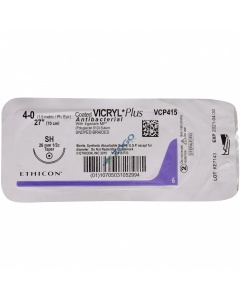 VCP415H Suture 4-0 Coated Vicryl Plus 27" Undyed Braided SH