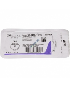 VCP869H Suture 2-0 Coated Vicryl Plus 27" Undyed Braided CP-2