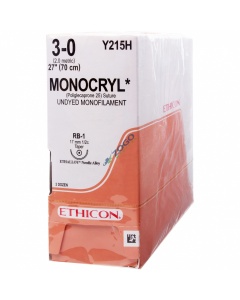 Y215H Suture 3-0 Monocryl 27" Undyed Mono RB-1
