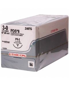 Z497G Suture 3-0 Pds II 18" Undyed Mono PS-2